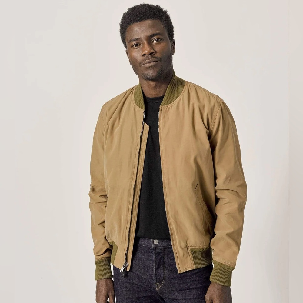 NWT Buck Mason Elm Oil Cloth Bomber Jacket sz L